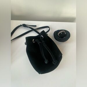 Y2K Grunge witchy small suede leather adjustable cross body or belted fanny bag.